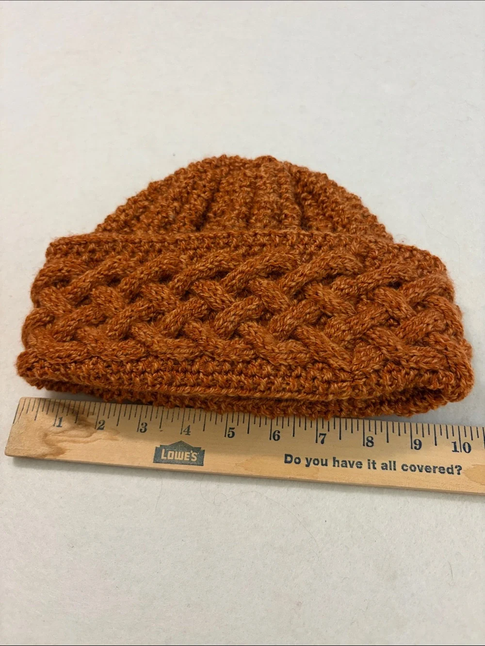 Handmade beanie, copper color